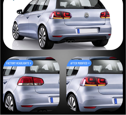 VLAND RED SMOKE LED Tail Lights for 2008-2014 VW GOLF 6 MK6 GTI 2012-2013 Golf R