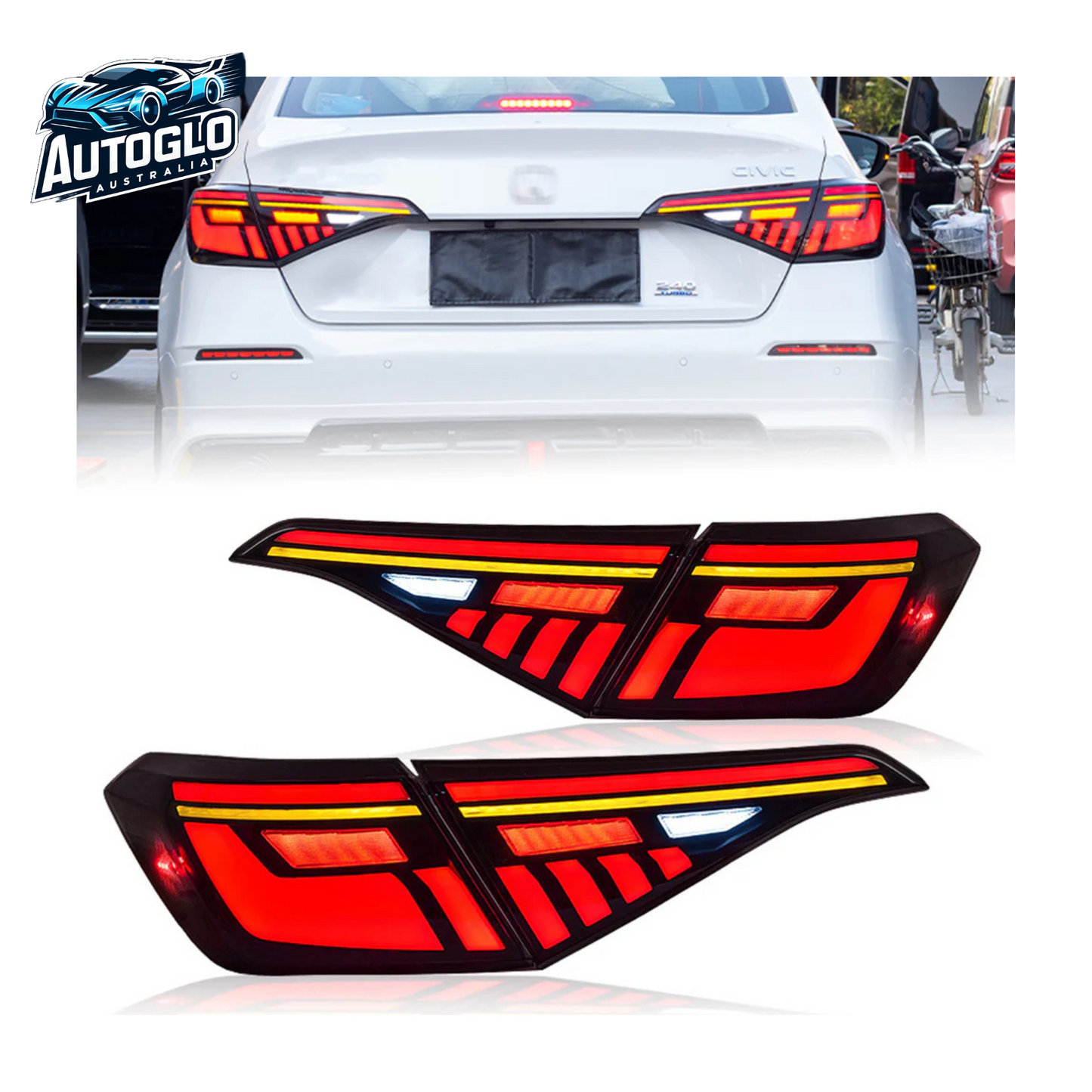 Autoglo Australia LED Tail Lights 11th Gen Honda Civc 2022 2023 Sedan