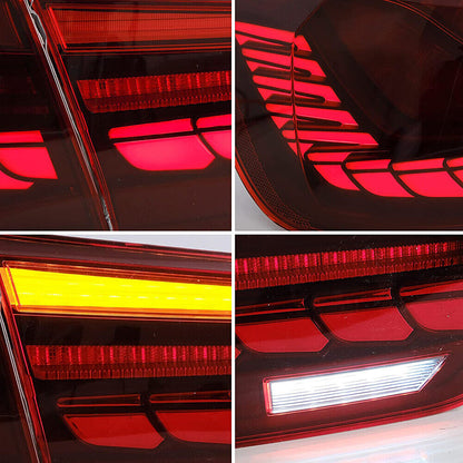 VLAND LED Red Lens Tail Lights For 2012-2018 BMW 3 Series F30 Start-up Animation Running Lamps