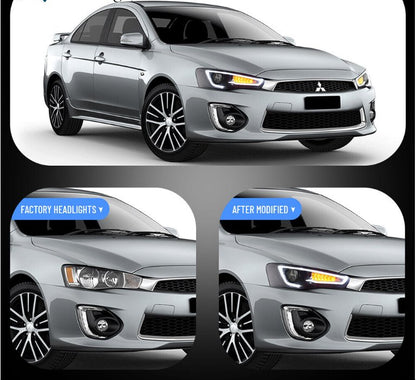 VLAND LED Projector Headlights + D2H LED Bulbs For 2008-2017 Mitsubishi Lancer