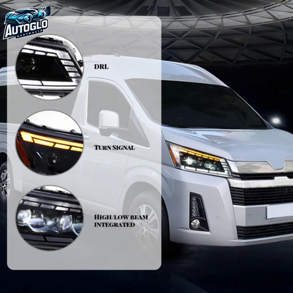 Autoglo Australia Full LED Headlights for Toyota Hiace 2019-2023 Start UP Animation