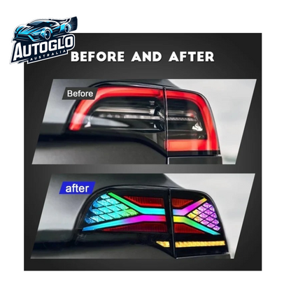 Autoglo Australia RGB LED Tail Lights For Tesla Model 3 Model Y 2017 2018 2019 2020 2021 DRL Start Up Animation