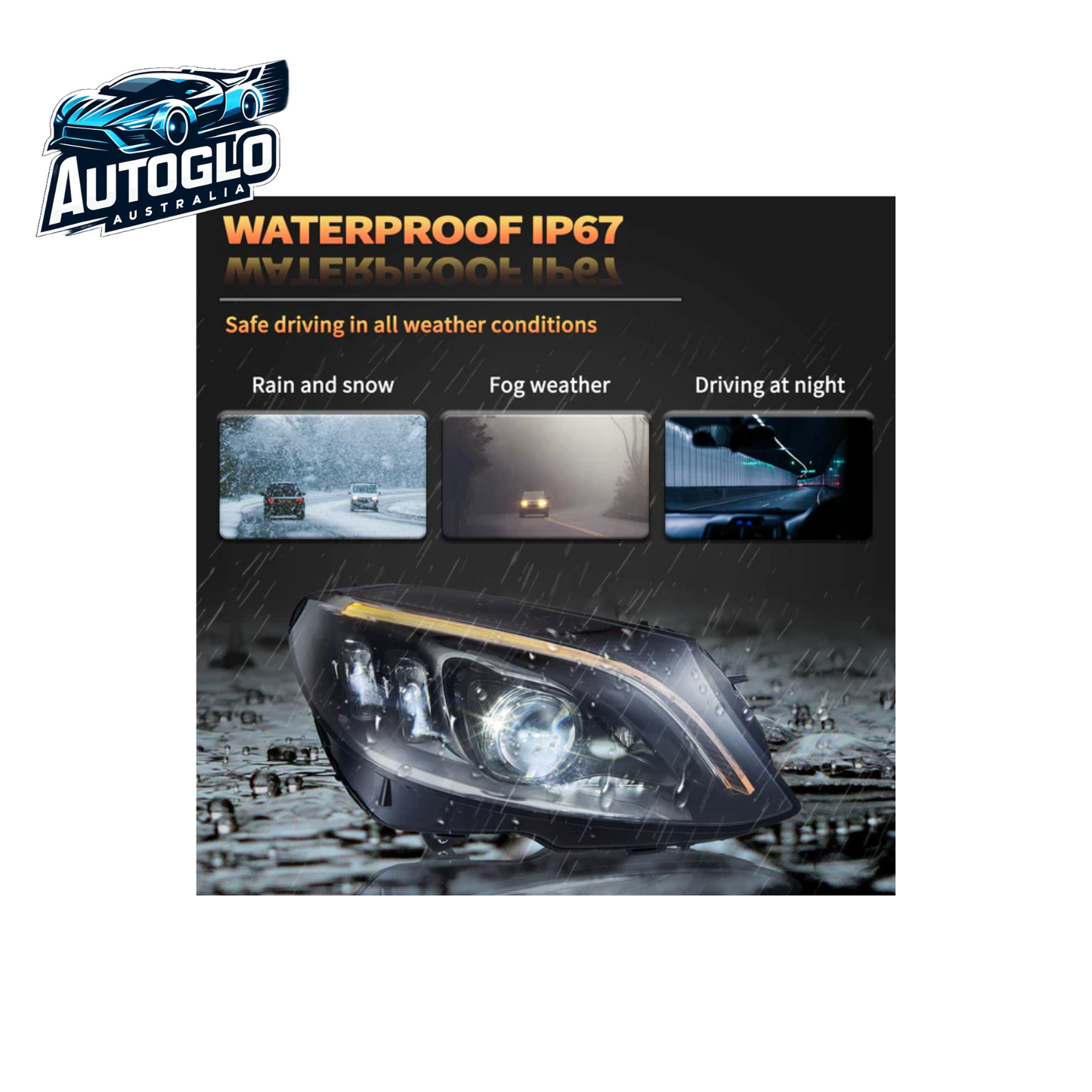 VLAND LED Projector Headlights For Mercedes Benz W205 C-Class 2015-2021