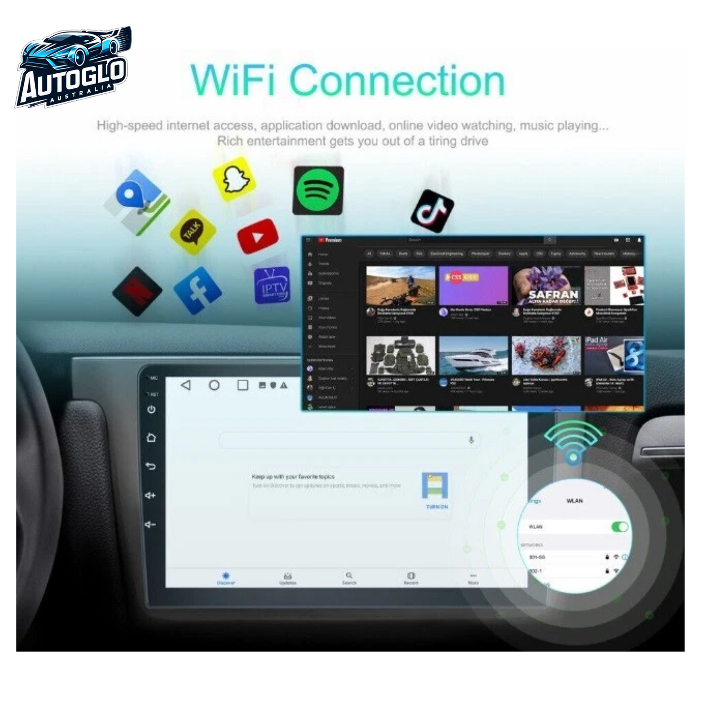Autoglo Australia 9" CarPlay Android 13 Stereo For TOYOTA YARIS (2012-18) GPS BT WiFi 2GB+32GB