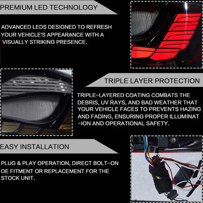 VLAND smoked LED Tail Lights for BMW M2 F22/F23/F87 (2014-2020)