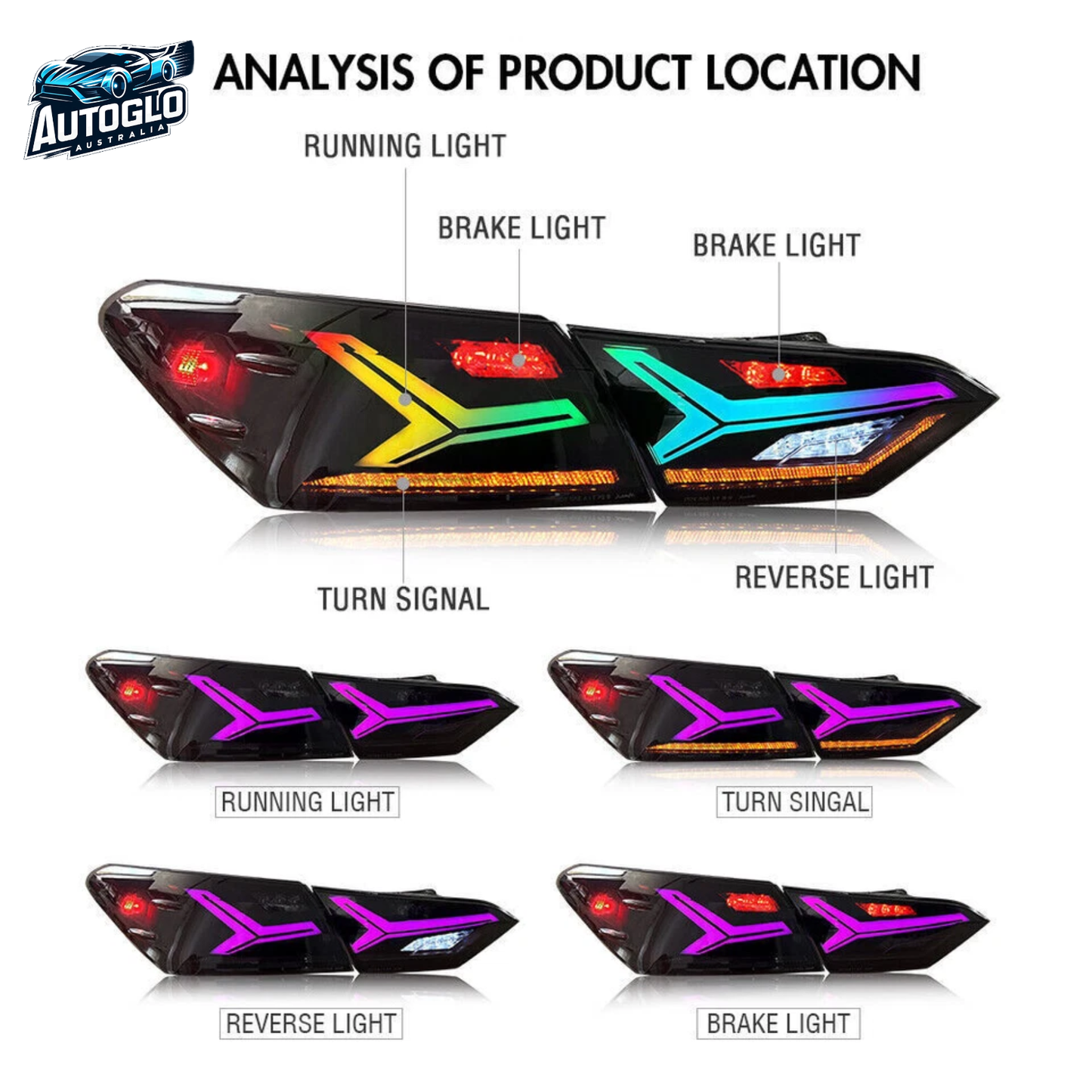 Autoglo Australia Toyota Camry 8th Generation 2018–2022 RGB Taillights