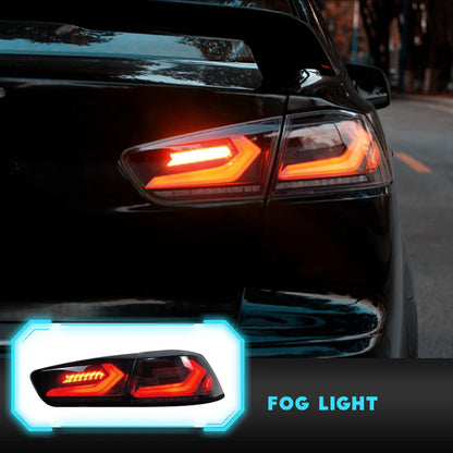 LED Smoked Tail Lights for Mitsubishi Lancer 08-17 EVO X Start Up Animation Rear Lights V2
