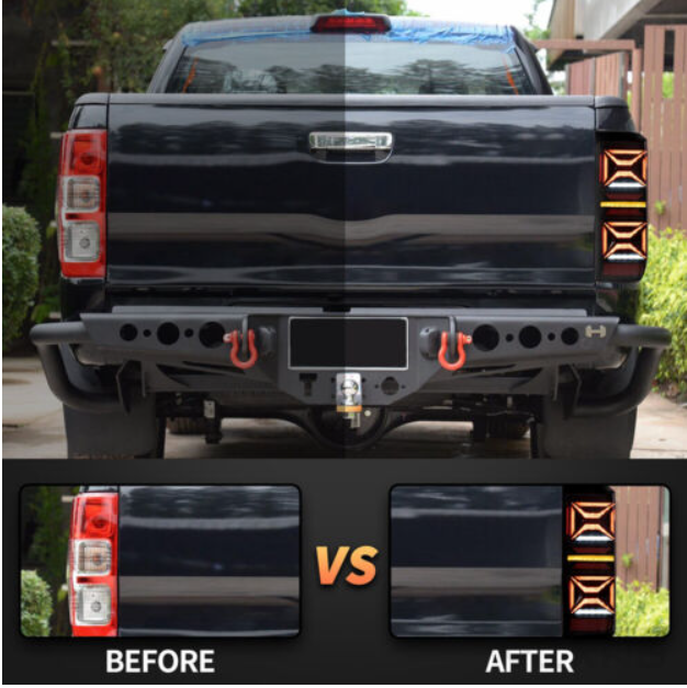 VLAND Clear Lens LED Tail Lights For Ford Ranger 2012-2018 W/Sequential Signal