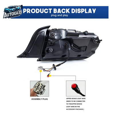 Autoglo Australia LED Tail Lights for Ford Mustang 2015-2023 DRL Animation 6 Kinds Mode Of Turn Signal Rear Lamp Plug And Play