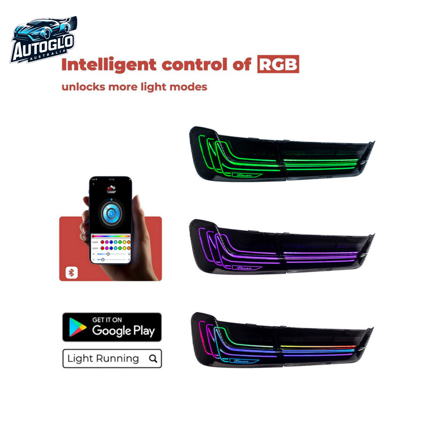 Autoglo Australia RGB Laser Tail lights for BMW 3 Series G20 G28 320i 325i 330i 2020-2024