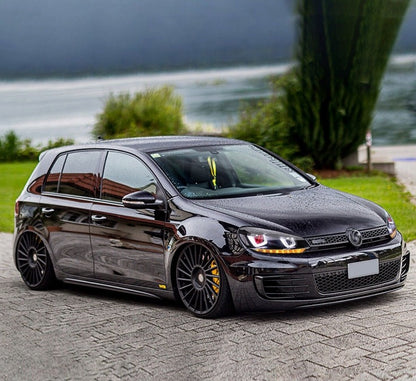 LED DRL Projector Headlights For Volkswagen Golf Mk6 2010-14 With Red Demon Eye