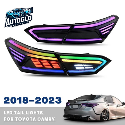 Autoglo Australia for Toyota Camry LED RGB Tail Lights 2018-2024 Rear Back Lamps