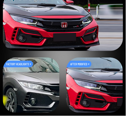 VLAND Full LED Headlights For Honda Civic 2016-2021 With Blue Start up Animation