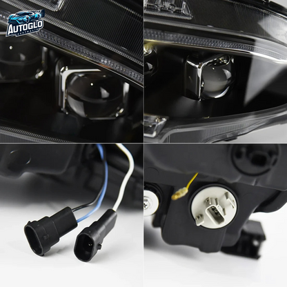 Autoglo Australia LED Headlights For Honda Civic 2016-2021 10th Gen Mustang Style DRL Start UP Animation
