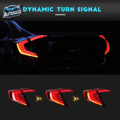 Autoglo Australia LED Tail Lights for Honda Civic 2016-2021 DRL Start Up Animation Rear Lamp Assembly