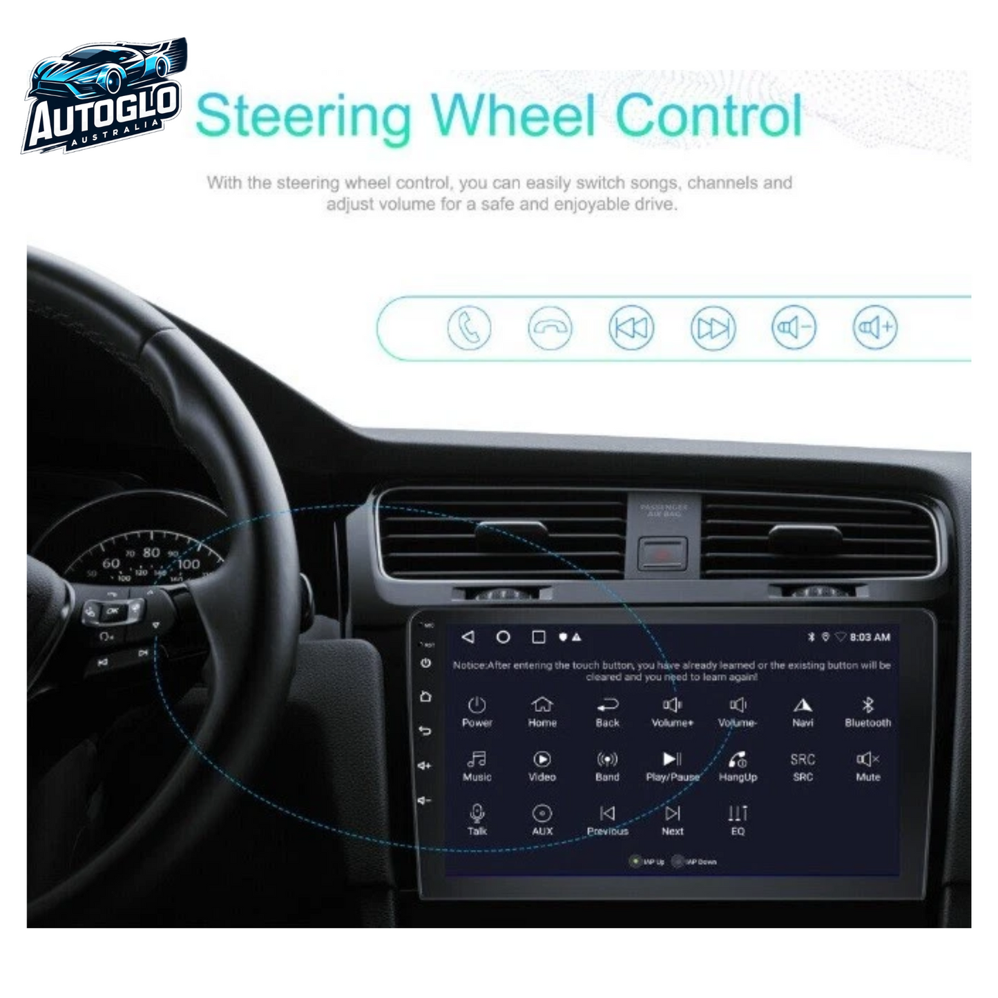 Autoglo Australia 10.1" Android Carplay GPS BT WiFi Stereo for FIAT 500 (2GB+32GB) 2010-15