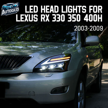 Autoglo Australia LED Headlights For Lexus RX330 RX350 RX400h 2003-2009 Start UP Animation High Quality Continuous Front lights