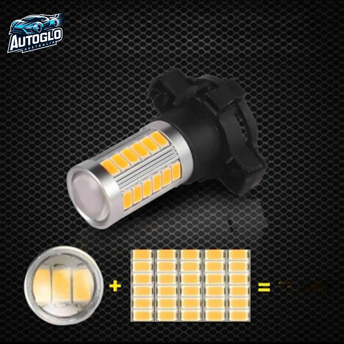 Autoglo Australia2PC Amber Yellow Error Free PY24W 5200s LED Bulbs Turn Signal for BMW Volvo