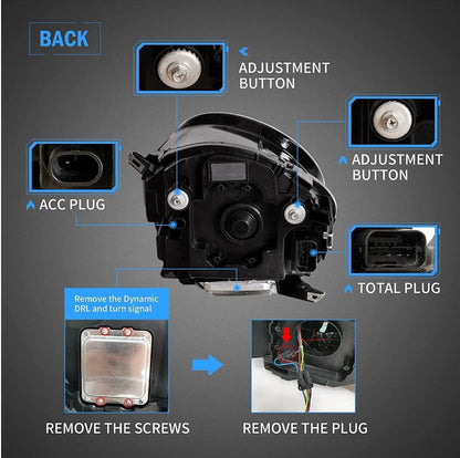 Vland 2Pcs LED Headlights For 2014-2018 BMW Mini Cooper F56 W/Sequential Signal