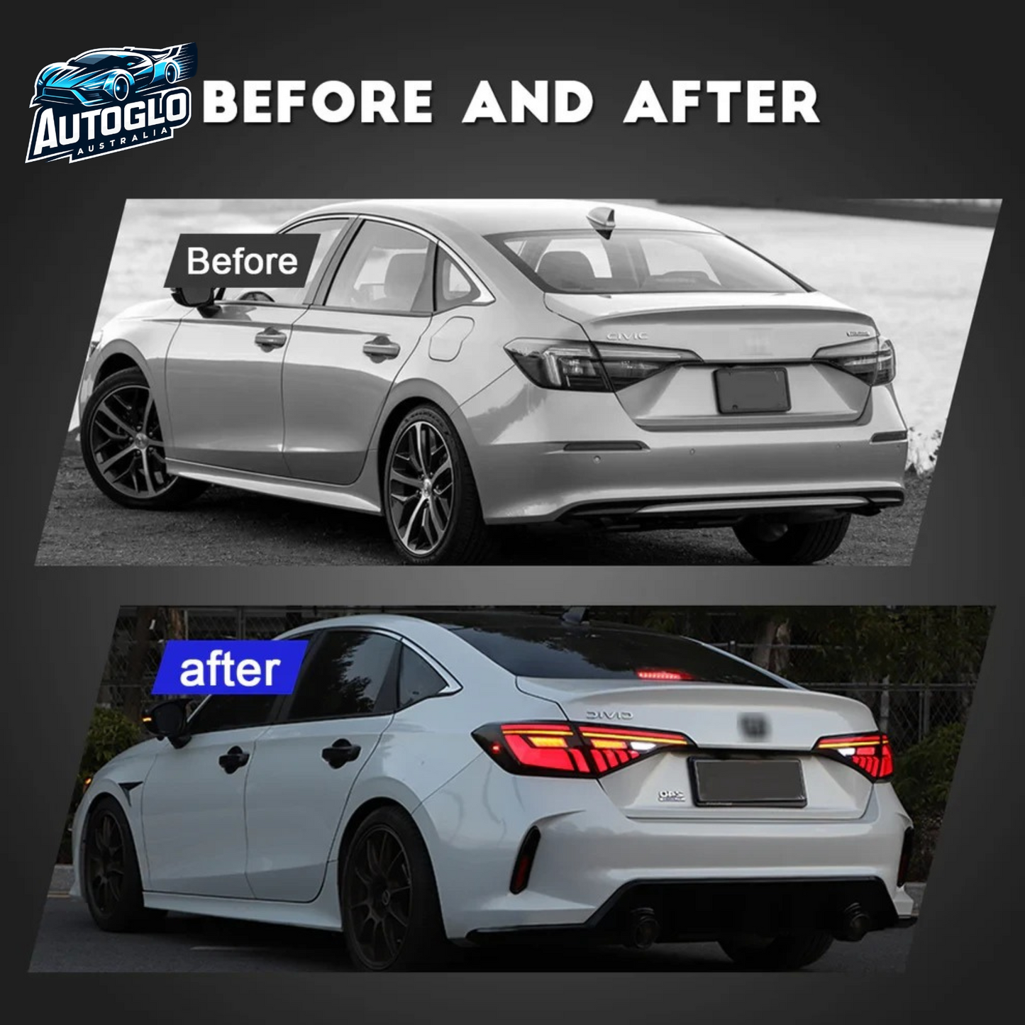 Autoglo Australia LED Tail Lights 11th Gen Honda Civc 2022 2023 Sedan