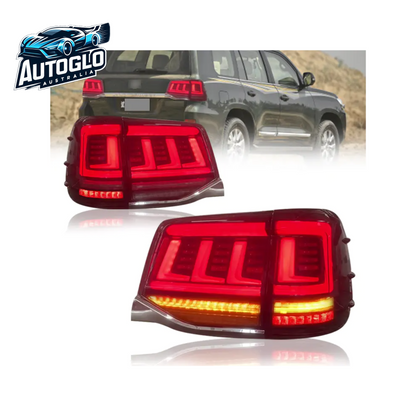 Autoglo Australia  Full LED Tail Lights For Toyota Land Cruiser 2010-2020 Black Clear Lens