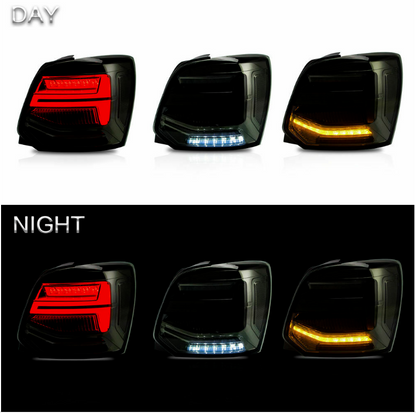 VLAND Smoked LED Tail Lights For 2011-2017 VW Polo Mk5 W/Sequential Turn Signals