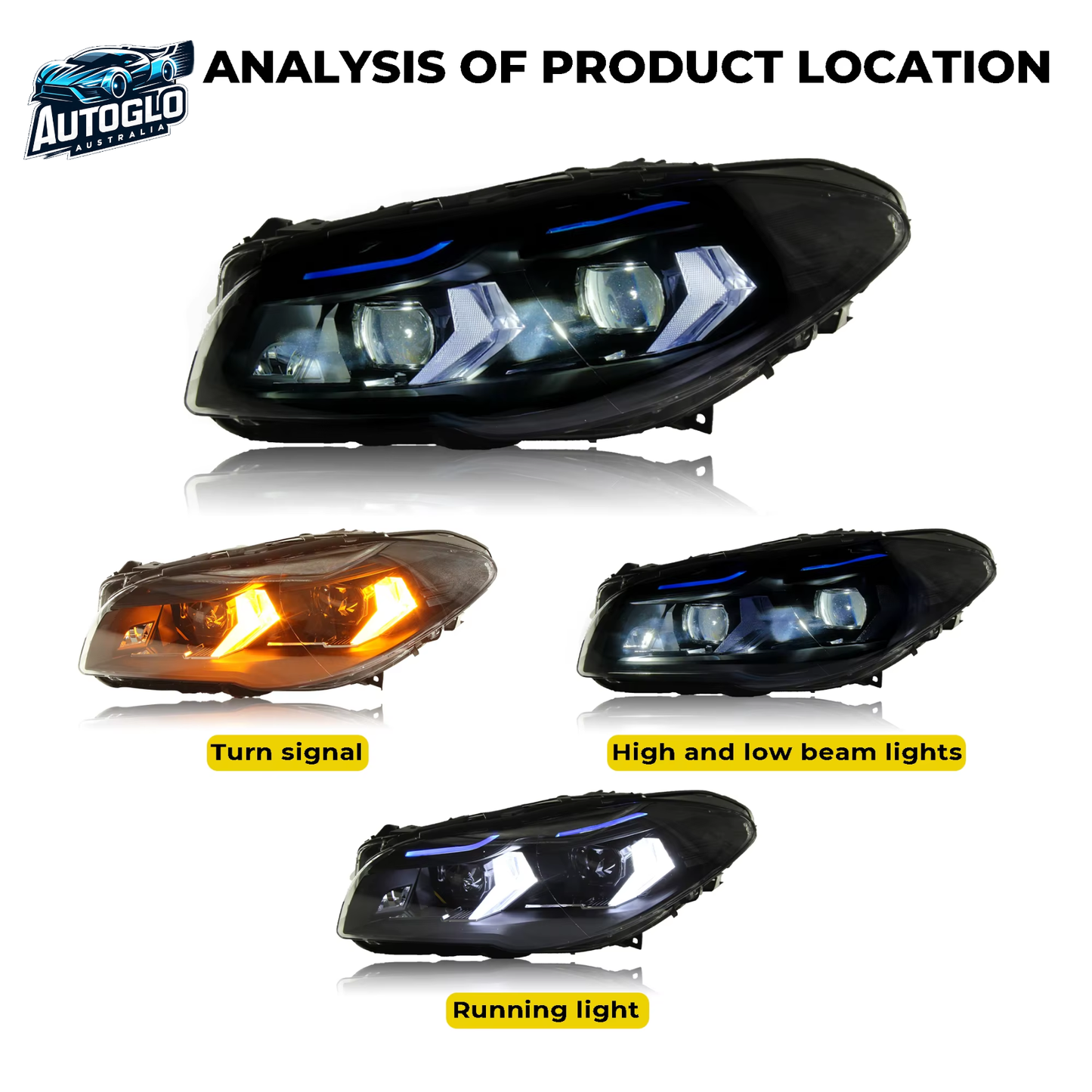 Autoglo Australia Headlamp for BMW 5 Series 2011–2017