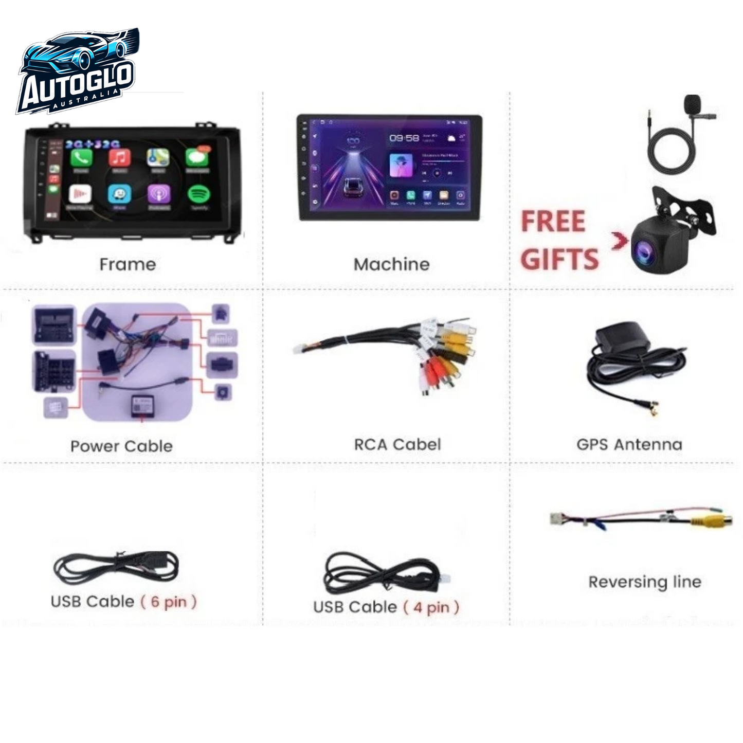 Autoglo Australia 9" (2G+32G) GPS BT WiFi CARPLAY ANDROID Stereo For Mercedes Benz B200 Sprinter