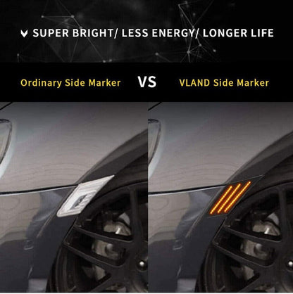 Black LED Side Marker Lights For 13-20 Subaru BRZ FR-S GT86 w/Sequential Signal - Autoglo Australia