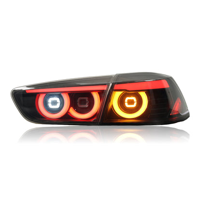 LED Smoked Tail Lights for Mitsubishi Lancer 08-17 EVO X Start Up Animation Rear Lights V3