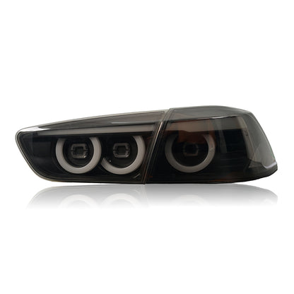 LED Smoked Tail Lights for Mitsubishi Lancer 08-17 EVO X Start Up Animation Rear Lights V3