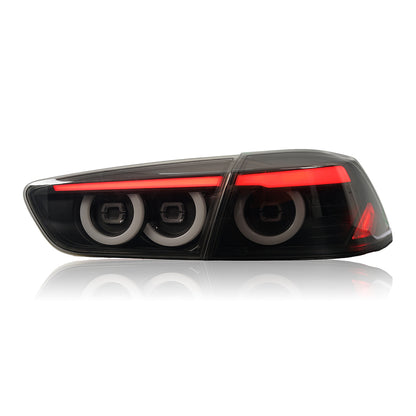 LED Smoked Tail Lights for Mitsubishi Lancer 08-17 EVO X Start Up Animation Rear Lights V3