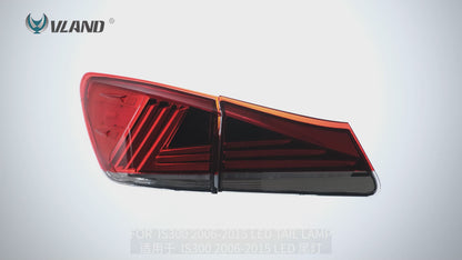 VLAND Red LED Tail Lights For Lexus IS250 IS350 ISF 2006-2013 With Animation