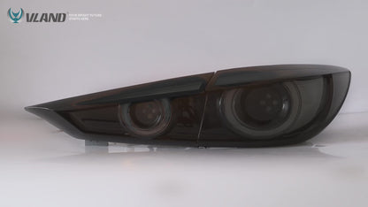 VLAND Smoked LED Tail Lights For 2014-18 Mazda 3 sedan Sequential Indicator Set