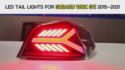 Autoglo Australia LED Tail Lights for Toyota Subaru WRX STI 2015-2021 DRL Start UP Animation Rear Back Lamps