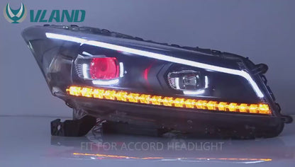 VLAND Demon Eyes LED Projector Headlights For 2008-2012 Honda Accord Sedan
