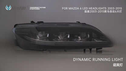 VLAND LED Projector Headlights For 2003-2008 Mazda 6 With Start-up Animation