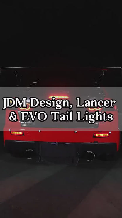 LED Smoked Tail Lights for Mitsubishi Lancer 08-17 EVO X Start Up Animation Rear Lights V3