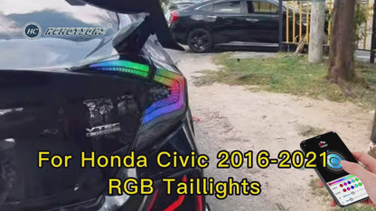 Autoglo Australia RGB Taillights For Honda Civic 2016-2021 & Emark certification